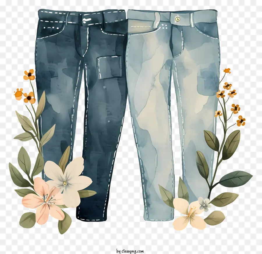 jeans denim fashion jeans illustration floral denim denim art