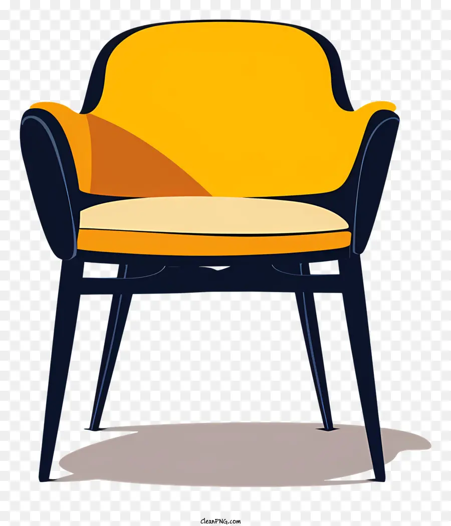 Metallrahmen - Orange gepolsterte Stuhl mit abgerissener Rückenlehne, keine Arme