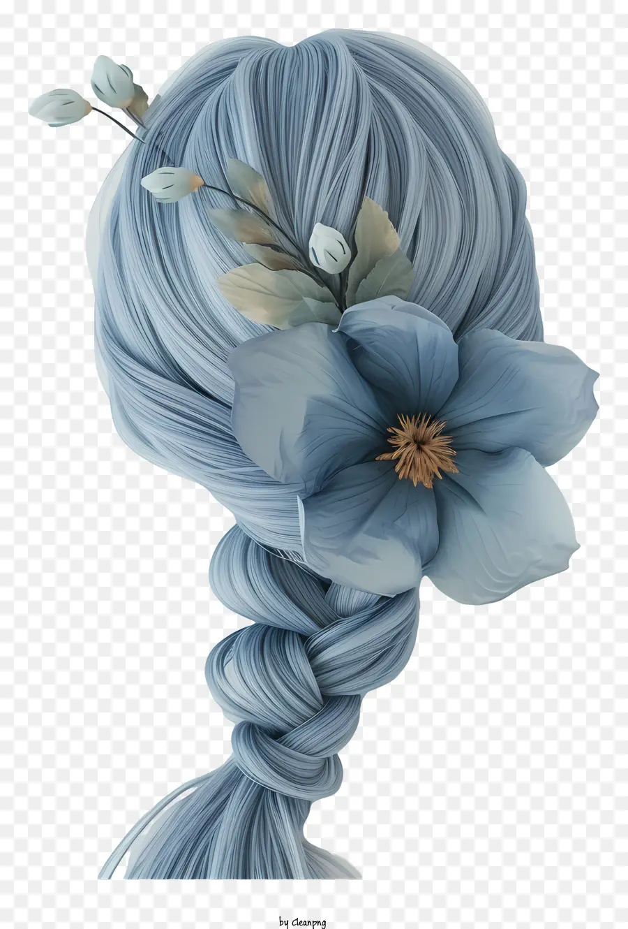 braided hair wig painting woman long blonde hair blue floral headband