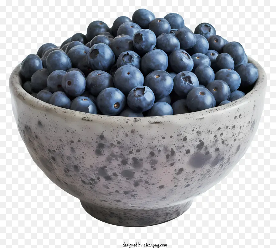 Blueberry Blueberries ciotola di frutta piccola - Ciotola grigia con mirtilli sparsi sulla superficie nera