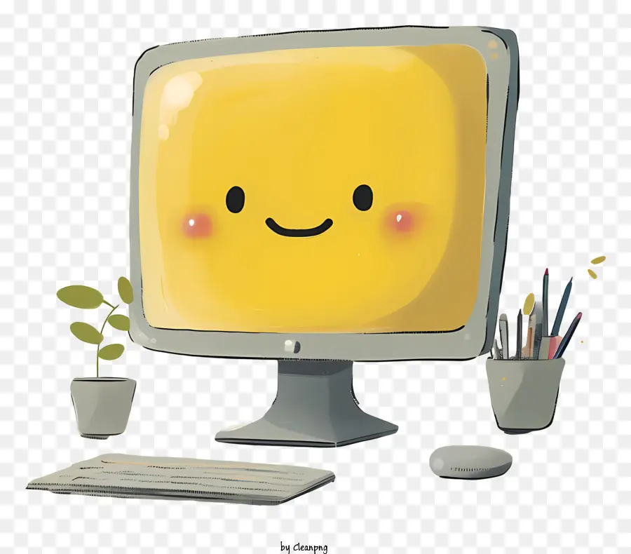 xúc mặt - Mặt biểu tượng cảm xúc hạnh phúc trên màn hình máy tính, phòng sạch sẽ