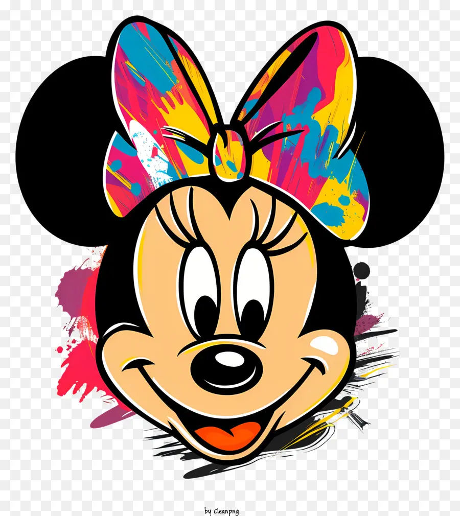 minnie Maus - Bunte Minnie -Maus mit abstrakter Hintergrundausdruck