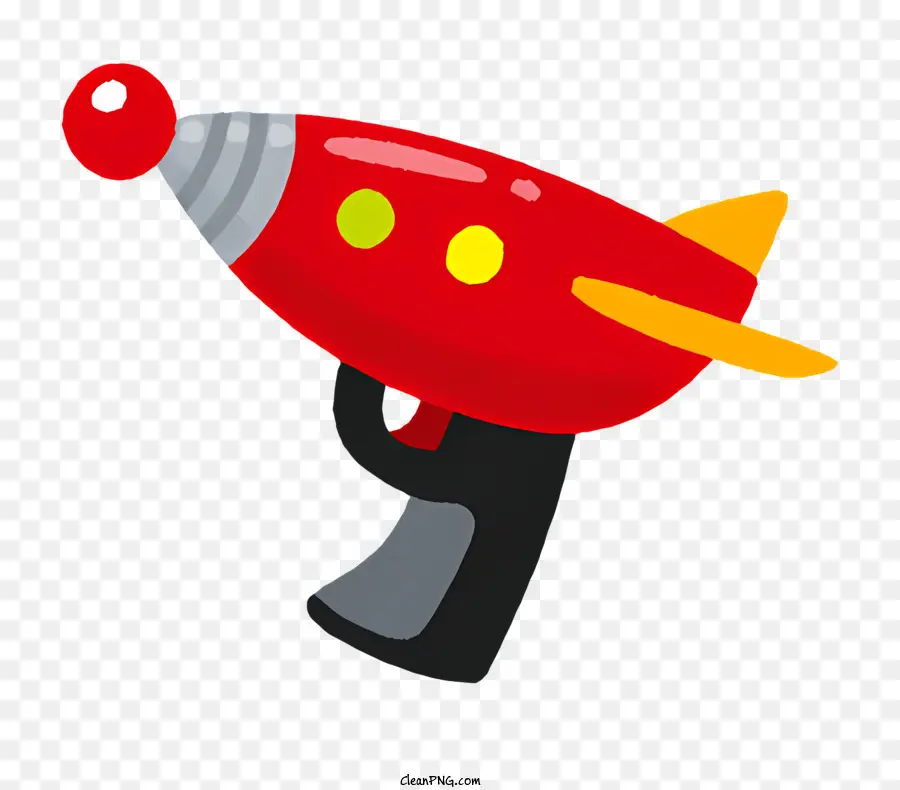 cartoon razzo - Rocket dei cartoni animati con colori rossi, bianchi e gialli