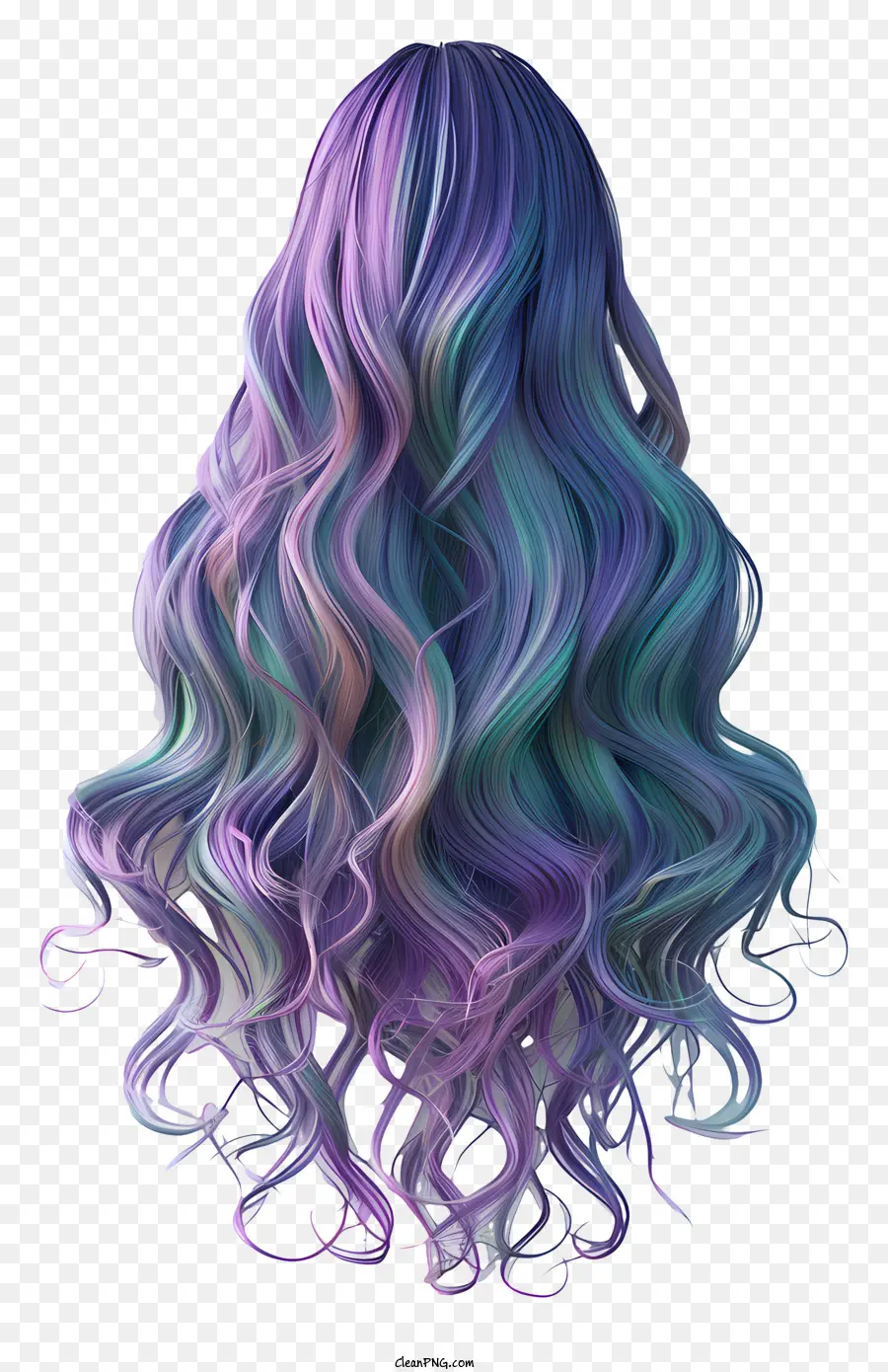 Capelli lunghi capelli lunghi capelli ondulati capelli ricci di capelli verde acqua - Donna con capelli colorati e ondulati in sfondo scuro