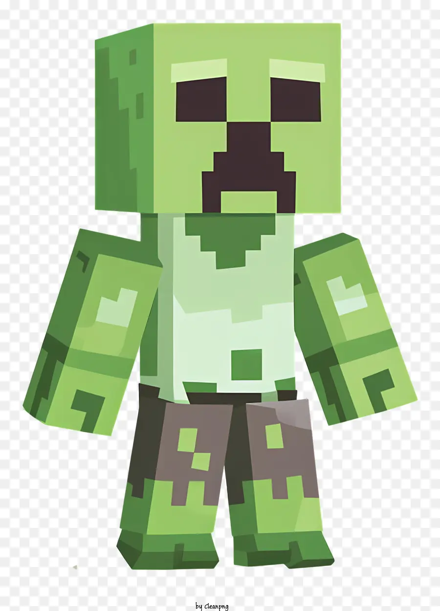 minecraft Creeper - Pixeled Zombie -Charakter mit grüner Haut und schwarzer Kleidung