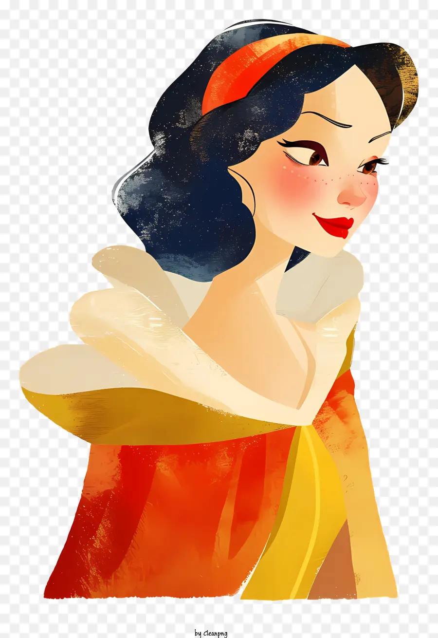 Principessa Disney - Donna in abito rosso con sciarpa arancione