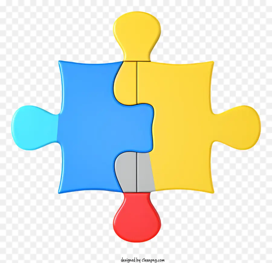 Puzzle -Puzzle -Puzzle -Jigsaw -Symbol - Farbenfrohes 3D -Puzzle fehlende Mittelstücke