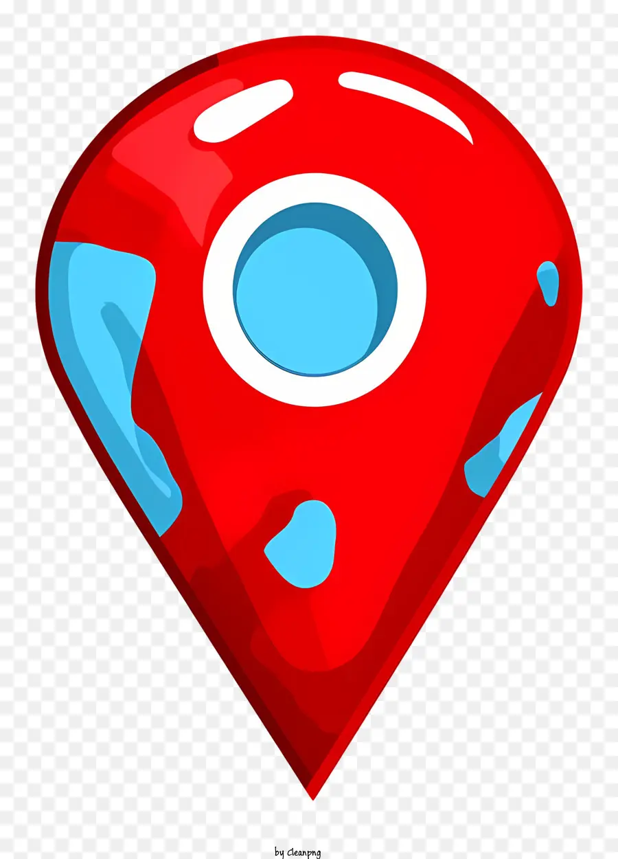 location sign red pinpoint blue bubble depiction black background