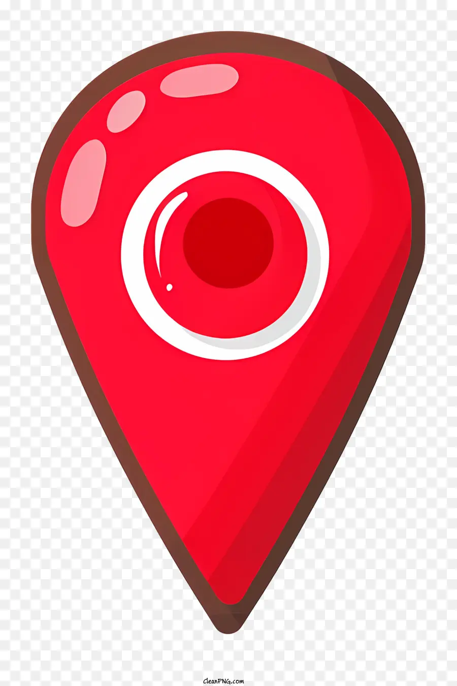 Standortzeichen Rot Marker Pin Schwarzer Hintergrund Kreisförmig roter Punkt flacher Stift - Roter Markerstift auf schwarzem Hintergrund mit Schleife