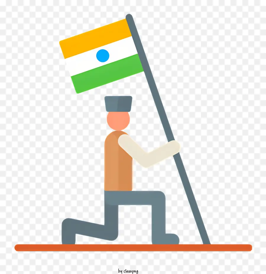 indiano, bandiera nazionale - Persona che tiene la bandiera indiana, che rappresenta il giorno dell'indipendenza