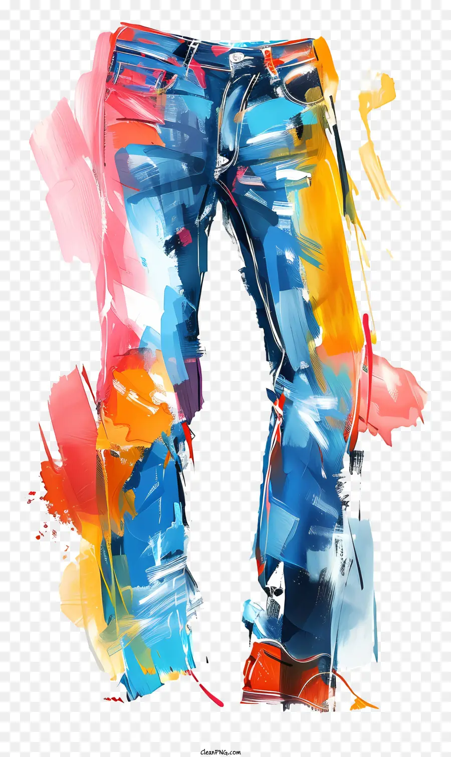 Jeans Aquarell Jeans gestrichene Jeans Delessed Jeans Spritzer Effekt - Mit Aquarell gestrichene Jeans mit verzweifeltem und lebendigem Design