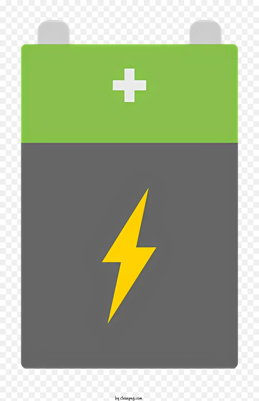 Logo della batteria Batteria Device elettrica Energia Memori di reazione elettrochimica - Batteria verde con fulmini immagazzina energia elettrica