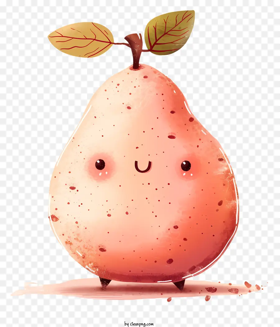 cartoon pear smiling pear round pear brown pear pear with smile
