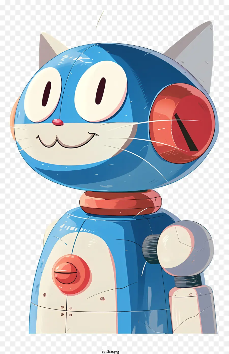 phim hoạt hình mèo - Phim hoạt hình mèo với mũ đỏ giữ búa, robot