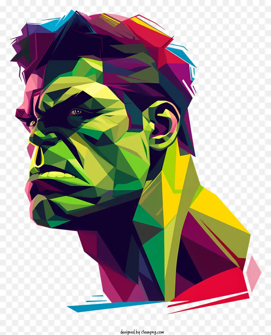Hulk - Hình minh họa kỹ thuật số của Hulk với màu neon