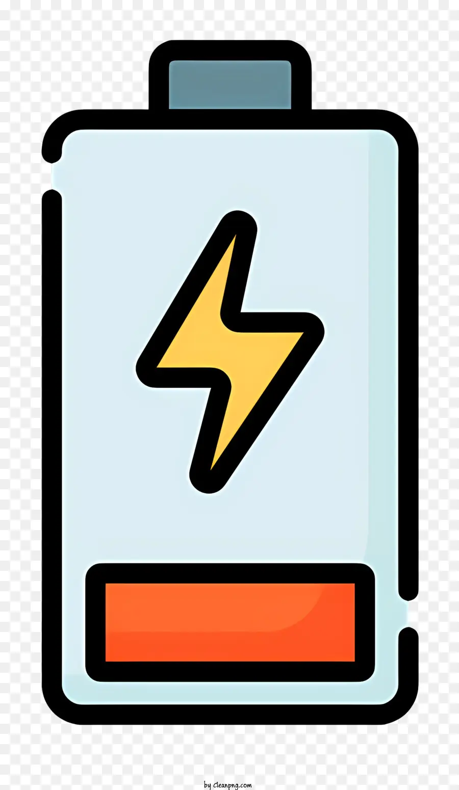 l'icona della batteria - Batteria vuota con fulmine; 
Colori monocromatici