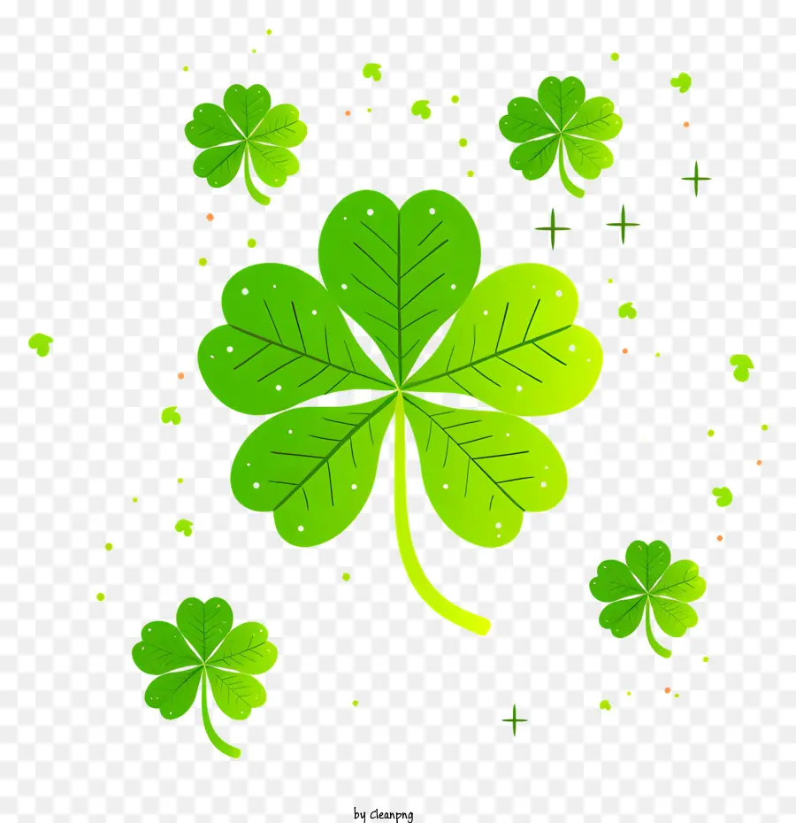 Il Giorno di san Patrizio - Shamrock a quattro foglie che simboleggia la fortuna e l'eredità irlandese