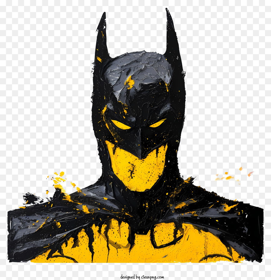 Batman - Person in gelbem und schwarzem Superhelden -Kostüm