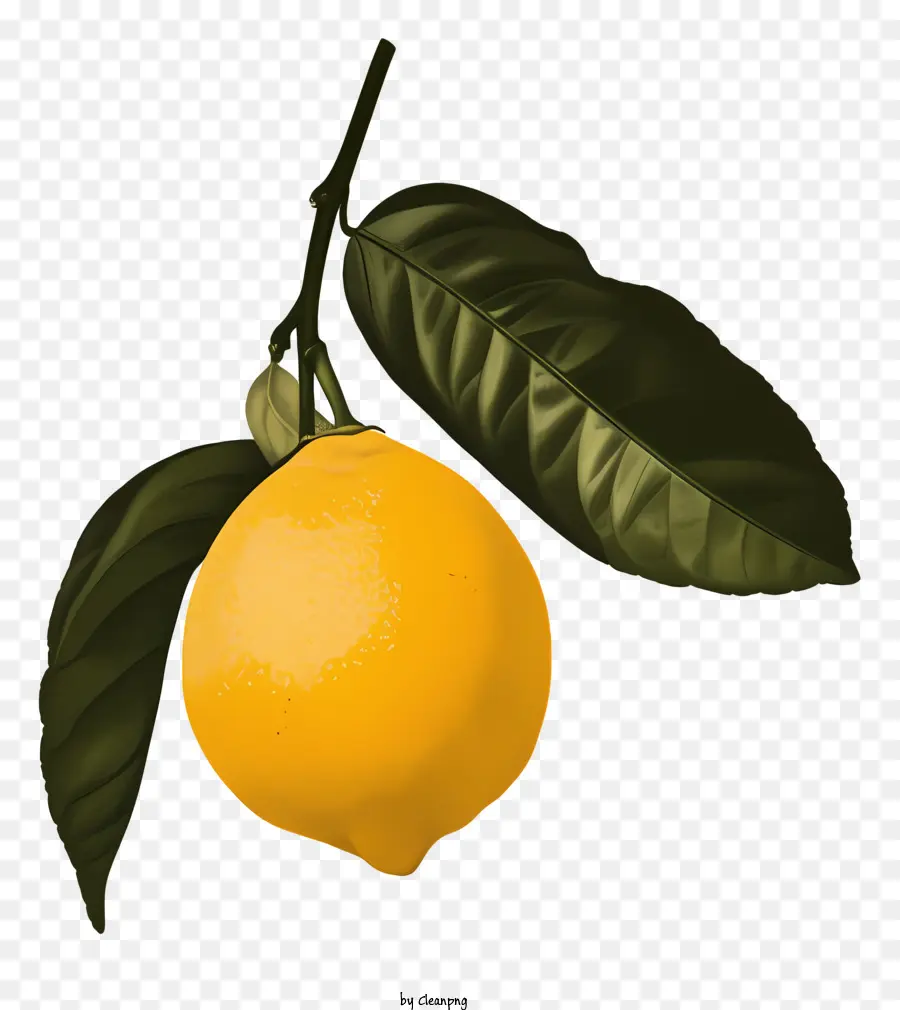 Zitronenzitronenfruchtbranche frisch gepflückt - Frisch gepflückte gelbe Zitrone am Zweig mit Blättern