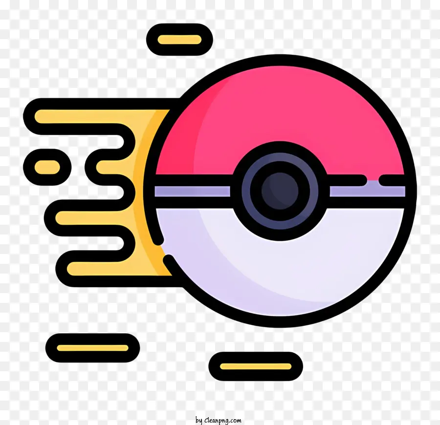 Icona Pokemon Pokemon Ball Cartoon Illustration Icona rosa e rossa - Cartoon Pokemon Ball Design, versatile per vari usi
