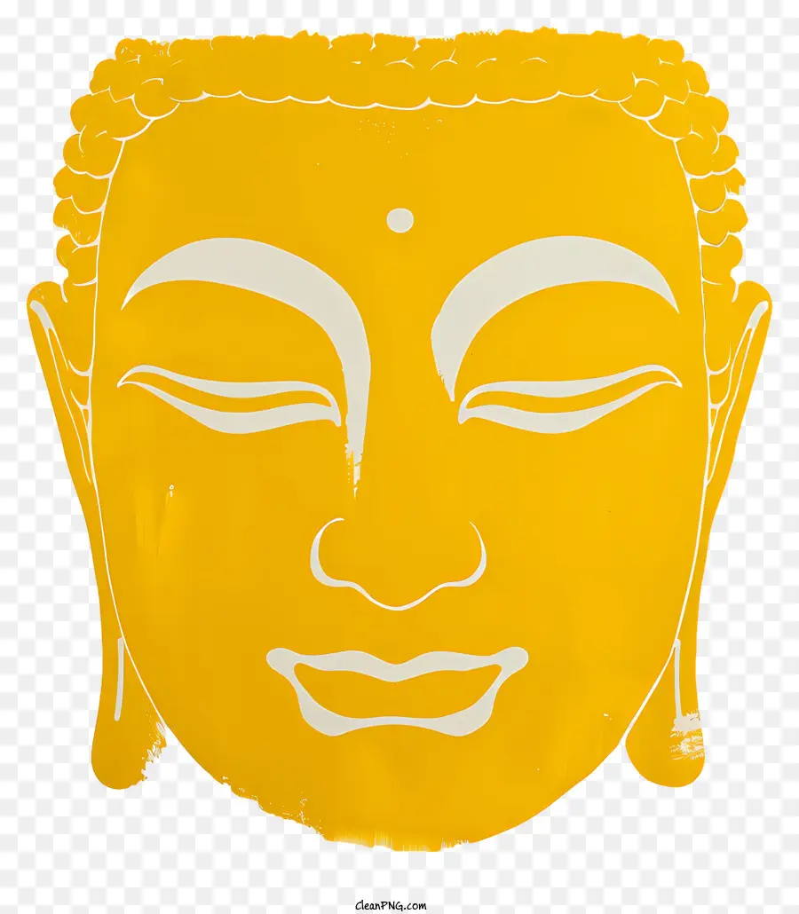 Buddha Buddha Faccia sorridente Buddha giallo Buddha chiuso Buddha - Faccia gialla di Buddha con occhi chiusi e sorriso