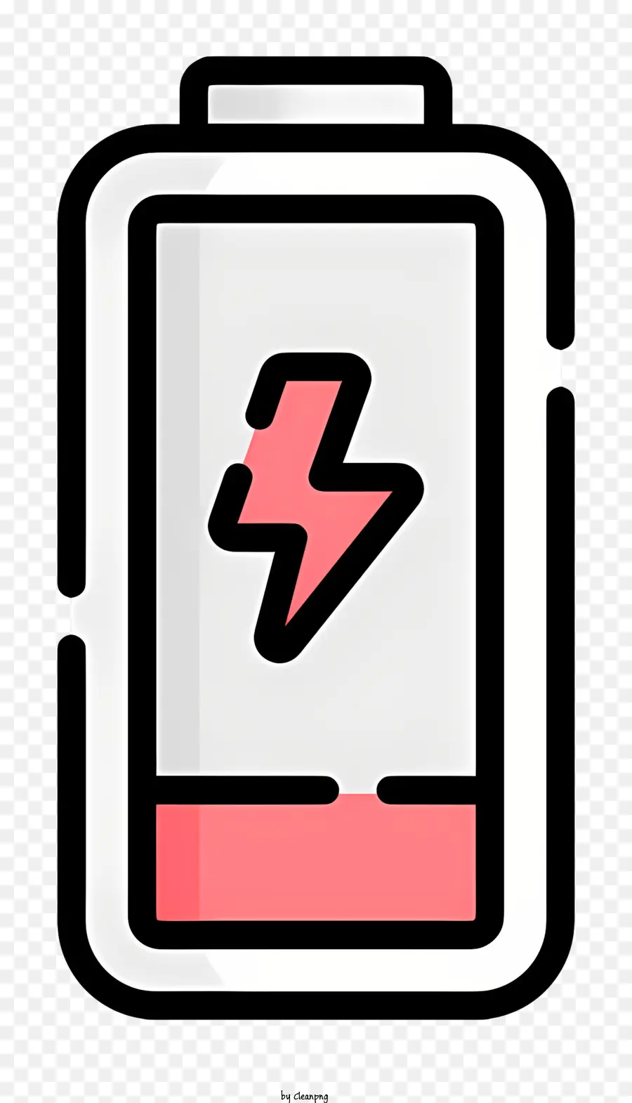 Blitz - Silhouettierte Batterie mit rotem Blitz auftaucht