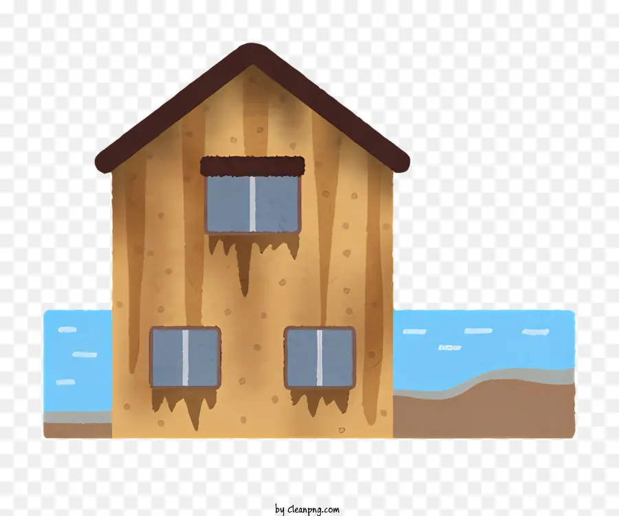 Biểu tượng Ngôi nhà ngập nước Nhà bị cô lập thiệt hại nước bị bỏ rơi - Ngôi nhà ngập nước trong khu vực nước bị cô lập