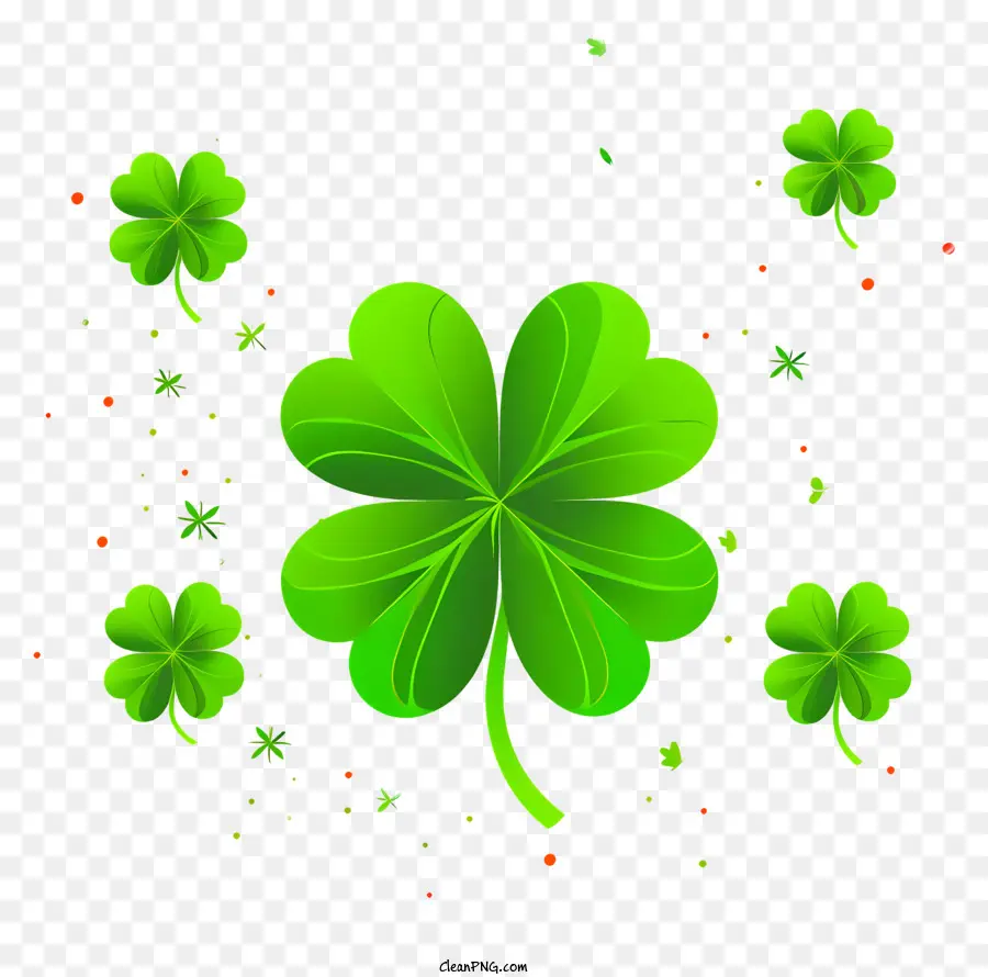 St. Patrick ' s Day - Shamrock -Blatt mit kreisförmiger Anordnung, grün und schwarz
