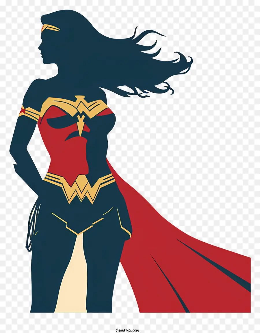 Wonder Woman - Selbstbewusste Frau mit Cape im Theatereingang
