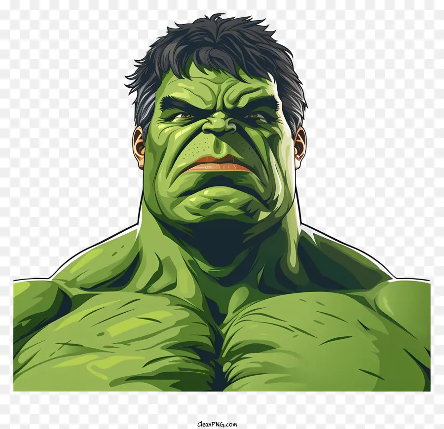 Hulk - Kraftvoller Superhelden -Hulk in einem ernsthaften Ausdruck