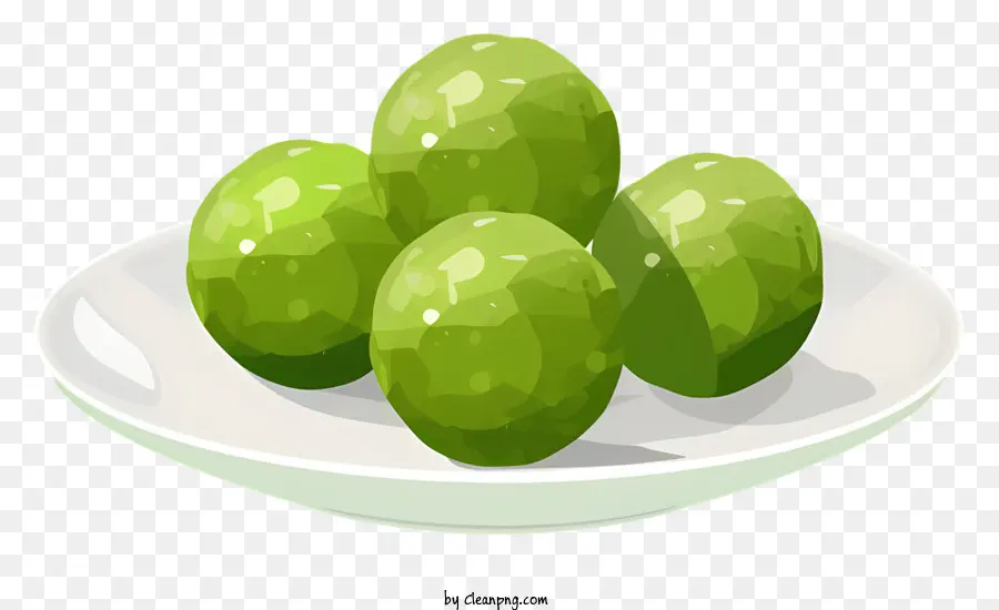 Laddu Limes weiße Schüssel grüne Limes glatte Haut - Weiße Schüssel mit grünen Limetten, schwarzer Hintergrund