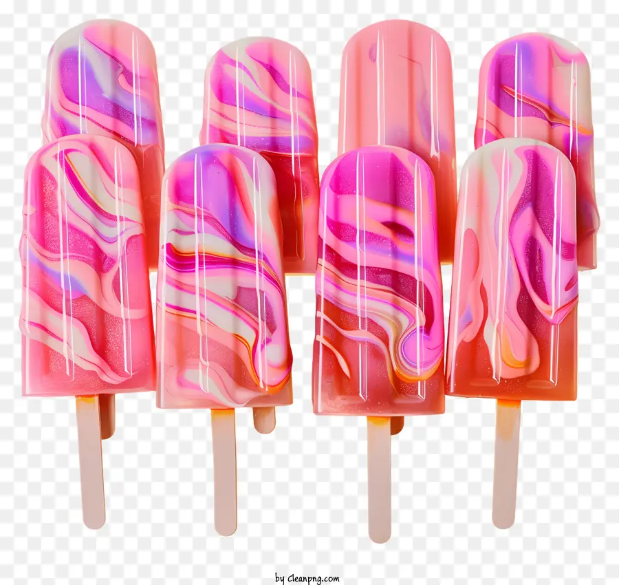 kem - Popsicles xoáy với màu hồng và màu cam