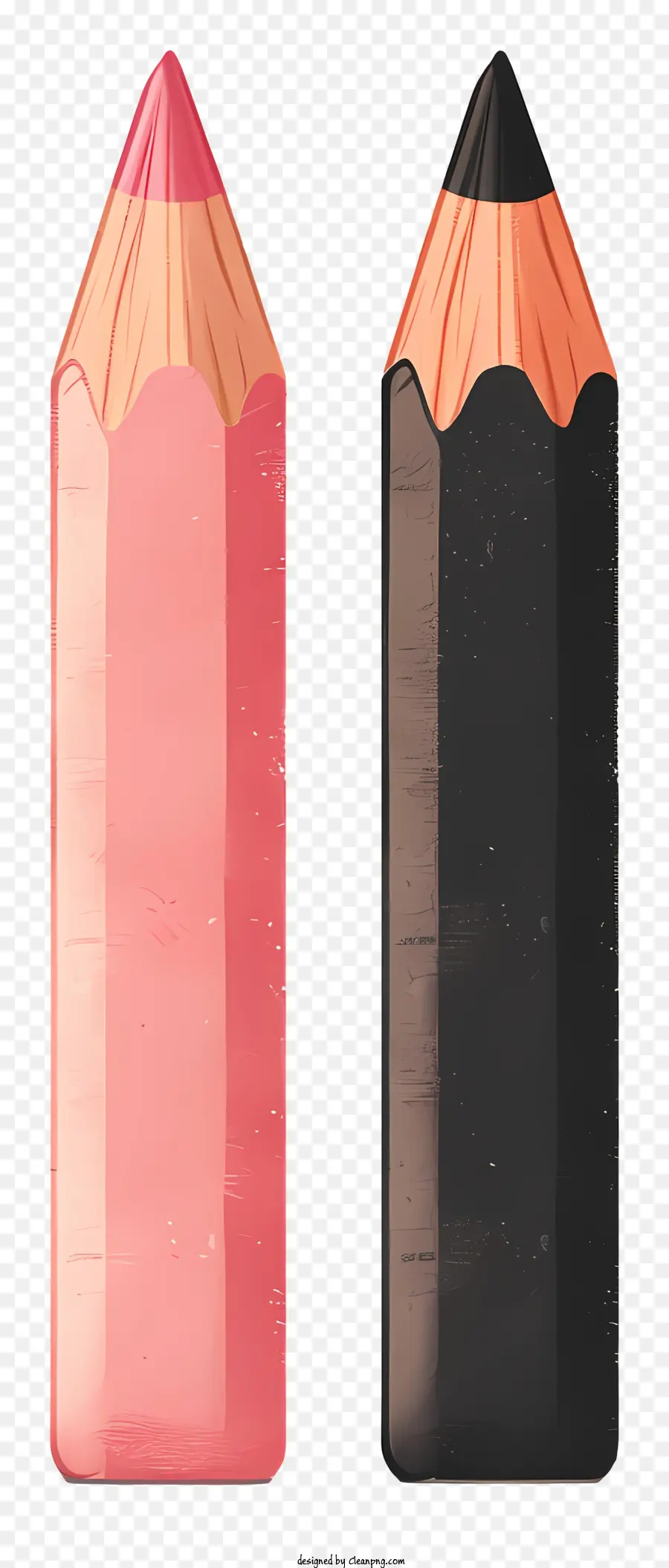 Bleistiftrotler Black Rotrosa - Schwarzer Bleistift mit roten und rosa Radiergummis