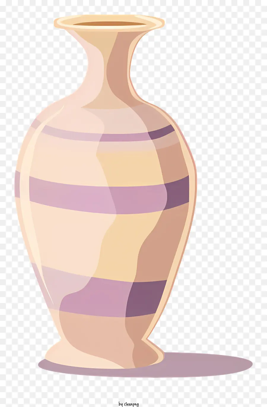 Vase braune Vase gestreiftes Design Keramikmaterial Slipguss - Braune Vase mit gestreiften Design und weißer Basis