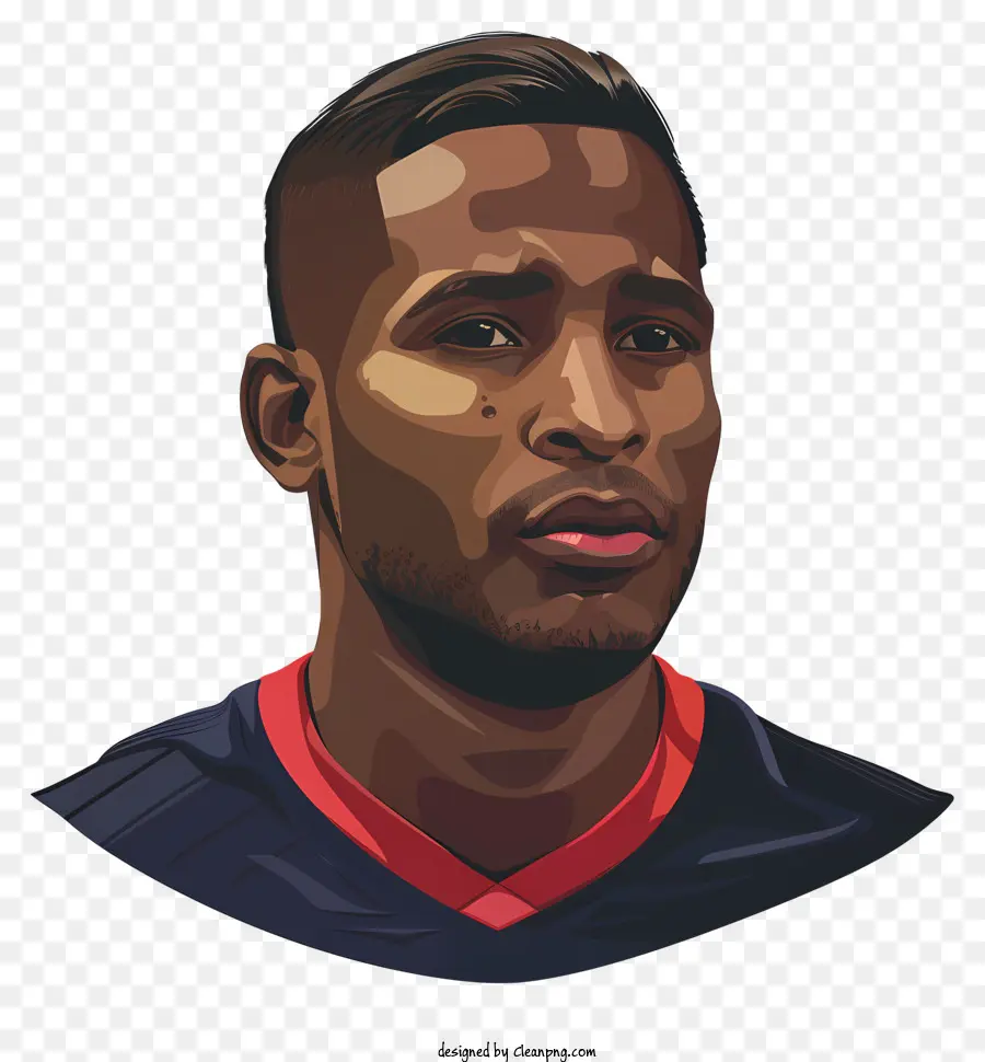 antonio valencia cartoon character short hair determined expression surprised expression