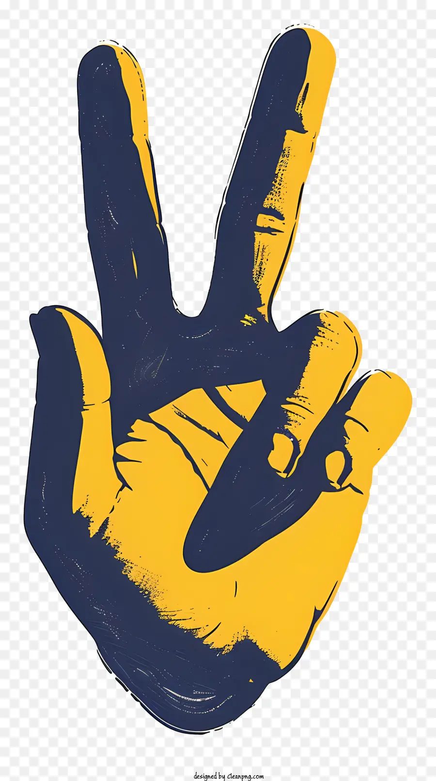 Hỗ trợ đoàn kết bằng tay Hòa bình Hòa bình - Bàn tay màu xanh và vàng tượng trưng cho hòa bình và hỗ trợ