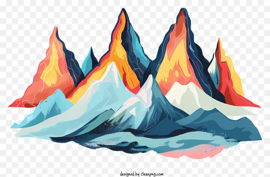 mountains snowy peaks fire natural beauty color scheme