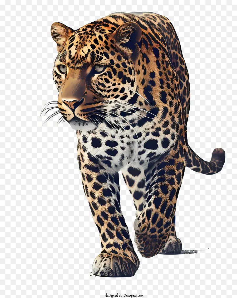 Leopard Jaguar großer Jaguar Jaguar -Körper Jaguar Head - Fokussierter Jaguar -Gehen mit einem entschlossenen Ausdruck