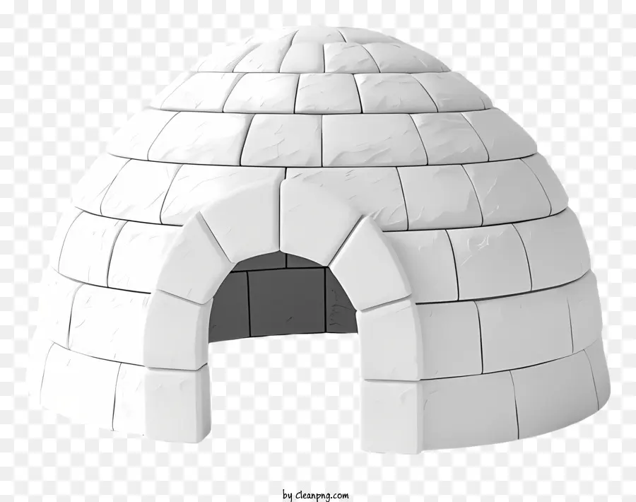 Igloo 3D Igloo Model Ice Block Igloo Hình dạng tròn igloo Mở lối vào Igloo - Khối băng 3d igloo không có đồ trang trí
