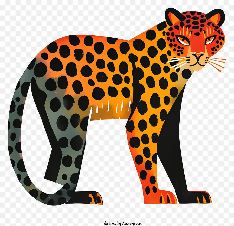 abstrakte Leopard Leopard große Katze Spotted Katze Schwarze Flecken - Großer, muskulärer Leopard mit schwarzen Flecken und eckigem Gesicht
