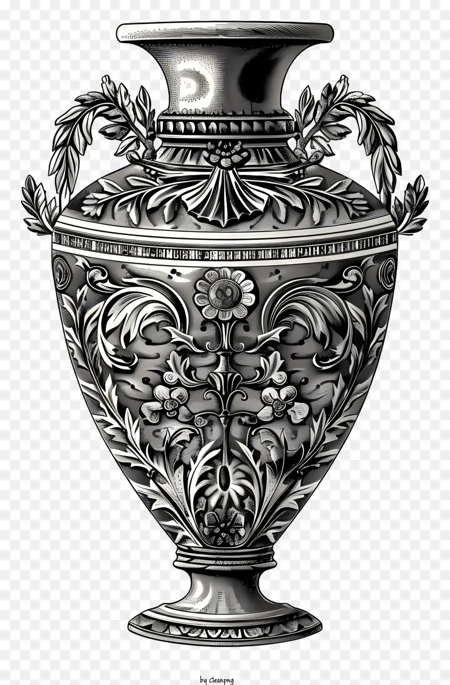 disegno floreale - Vaso in bianco e nero con design floreale