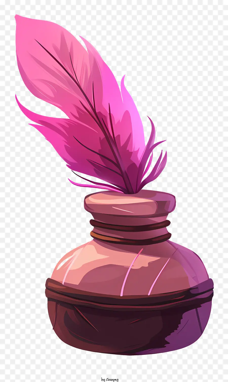 Quill Inkwell Tinte Flasche Pink Feder schwarzer Hintergrund niedrige Auflösung - Image von Tintenflaschen mit geringer Auflösung, Feder; 
Pixel. 
Schwach beleuchtet, möglicherweise verbessert