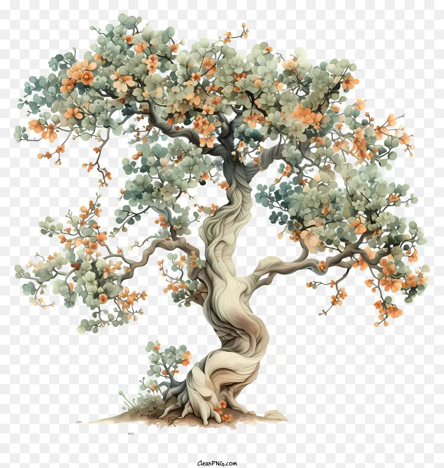Albero di architettura - Grandi e antichi bonsai con vibranti foglie arancioni