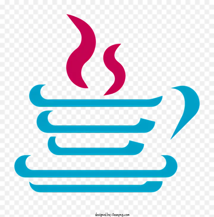 java logo - Blaue und rosa Kaffeetasse mit Dampf
