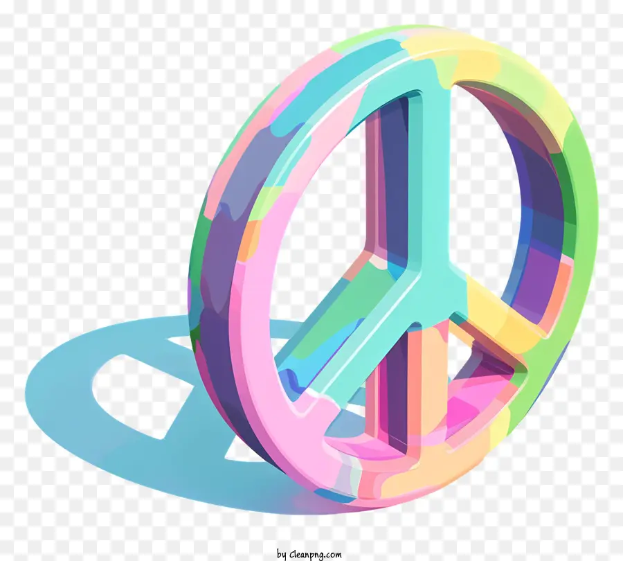 Segno di pace Segno di pace Triangoli colorati White Center Simbolo di pace - Segno di pace colorato con centro bianco su sfondo nero