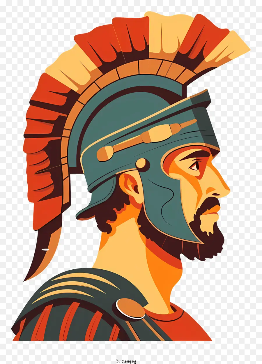 ancient rome soldier ancient roman helmet plumed feathers man in helmet red and white background