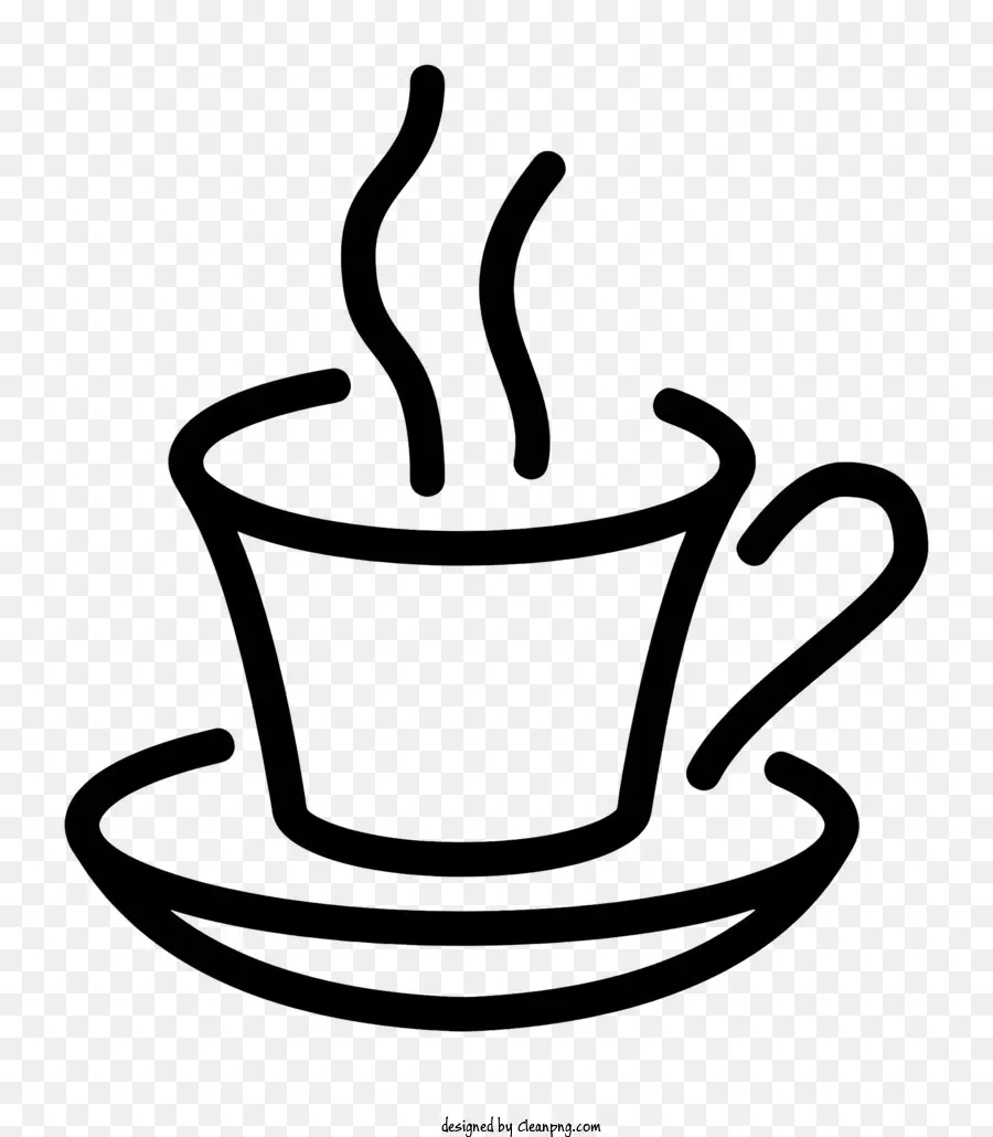 java logo - Schwarz -Weiß -Skizze der Kaffeetasse auf Untertasse