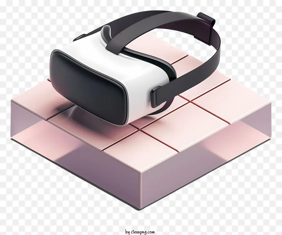 VR Headset Virtual Reality Headset 3D Headset VR Technology Head-montiertes Display - 3D VR Headset auf Pink Square