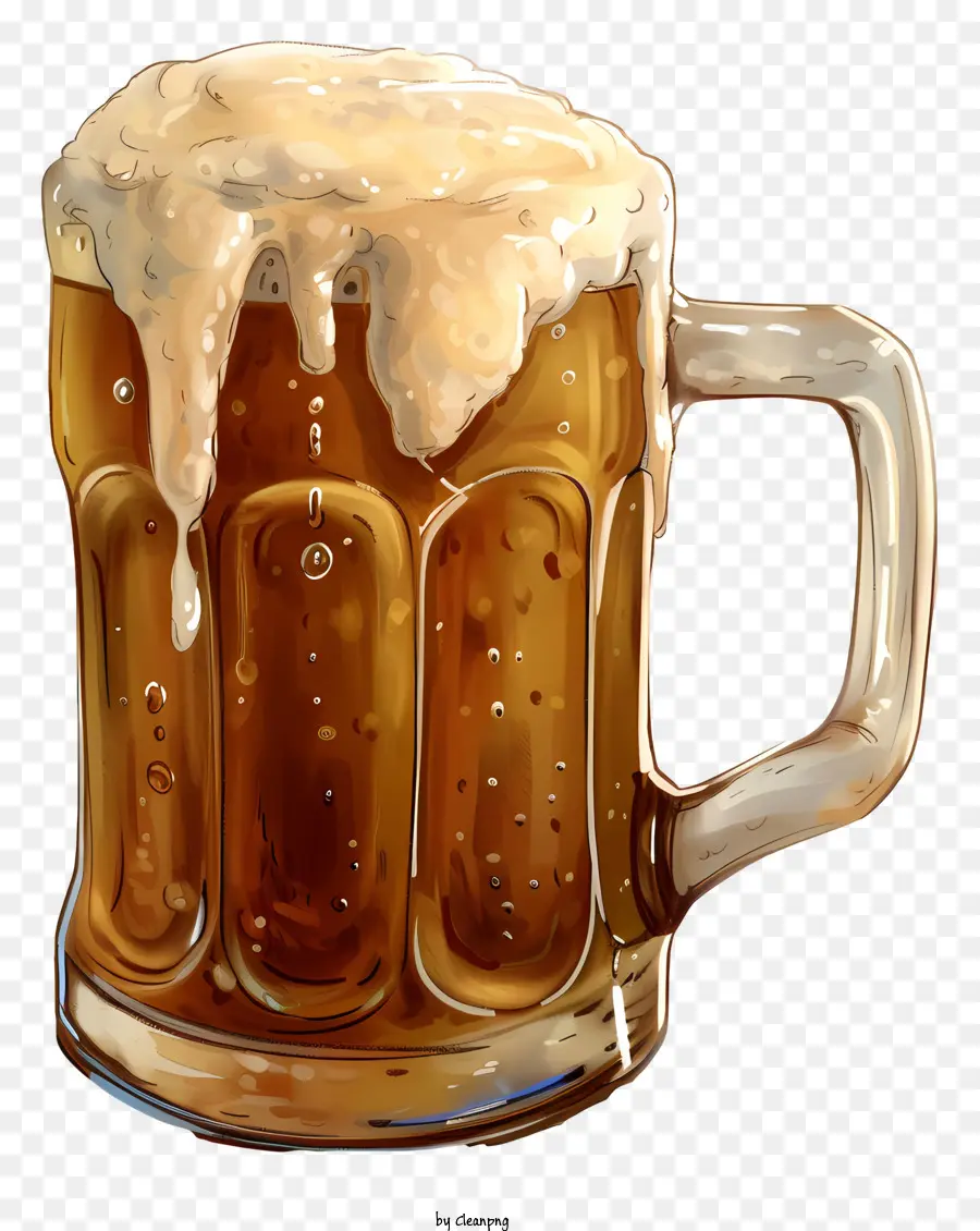 Bierbecher Bierglas Schaumig Schaum klares transparentes Material - Glas Bier mit schaumigem weißem Schaum