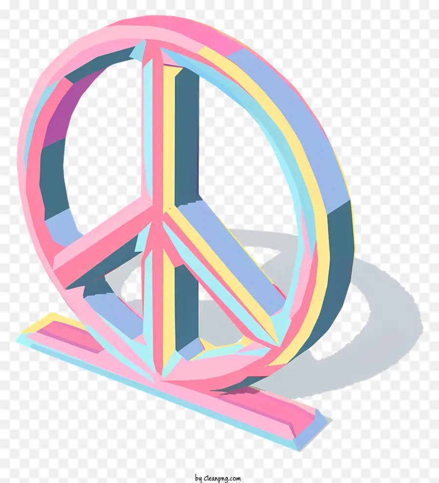 Friedenszeichen Friedenszeichen Symbol Friedensharmonie - Buntes Friedenszeichen auf weißem Hintergrund, symbolische Harmonie